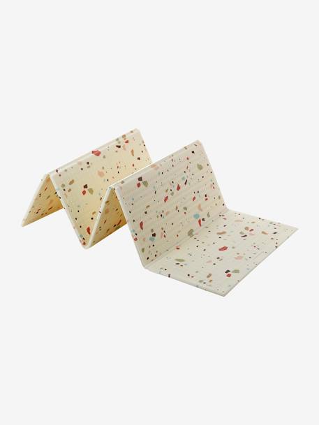 Waterdichte mat voor motoriek ecru+groen+meerkleurig+rozen - vertbaudet enfant 