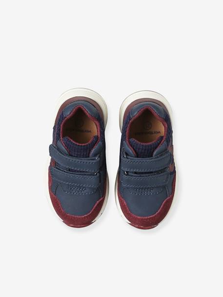 Sneakers met klittenband voor jongens marineblauw+veel blauw - vertbaudet enfant 