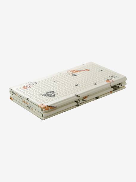 Waterdichte mat voor motoriek beige+ecru+groen+rozen - vertbaudet enfant 