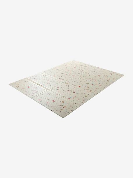 Waterdichte mat voor motoriek ecru+groen+meerkleurig+rozen - vertbaudet enfant 