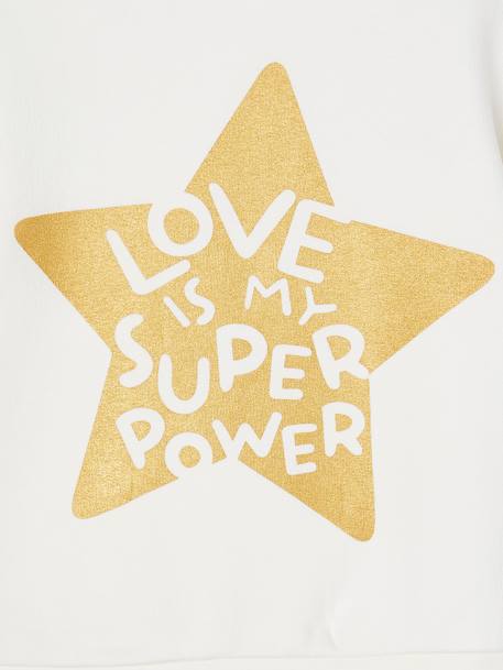 Basic meisjessweater met motief antraciet+donkerpaars+inktblauw+koraal+pioenroos+salie+vanille - vertbaudet enfant 