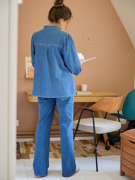 Wijde zwangerschapsjeans 6439+ongewassen denim - vertbaudet enfant 