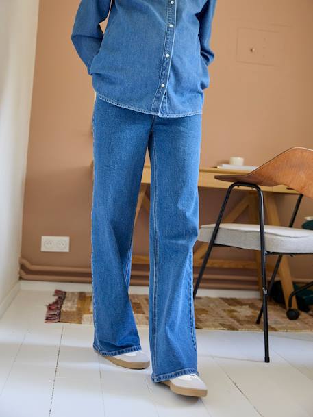 Wijde zwangerschapsjeans 6439+ongewassen denim - vertbaudet enfant 