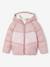 Donsjack met capuchon colorblock meisjes zachtpaars - vertbaudet enfant 