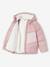 Donsjack met capuchon colorblock meisjes zachtpaars - vertbaudet enfant 