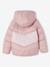 Donsjack met capuchon colorblock meisjes zachtpaars - vertbaudet enfant 