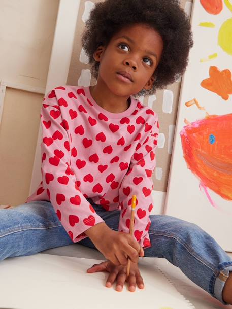 Meisjesshirt lange mouwen oudroze - vertbaudet enfant 