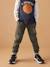 Sport joggingbroek van molton jongens korstmos+marineblauw - vertbaudet enfant 