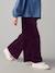 Wijde, fluwelen broek voor meisjes antraciet+bruin+chocoladebruin+ecru+grijsblauw+kaki+pruim+rozen+zachtpaars - vertbaudet enfant 