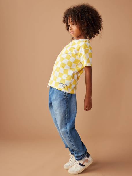 Wijde jongensbroek, eenvoudig aan te trekken gebleekt denim+grijs+ongewassen denim+stone - vertbaudet enfant 