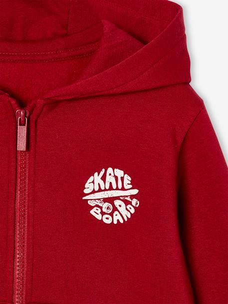 Jongenssweater met rits en capuchon Basics gemêleerd wit+okergeel+pecannoot+rood+turquoiseblauw - vertbaudet enfant 