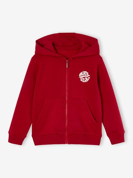 Jongenssweater met rits en capuchon Basics gemêleerd wit+okergeel+pecannoot+rood+turquoiseblauw - vertbaudet enfant 