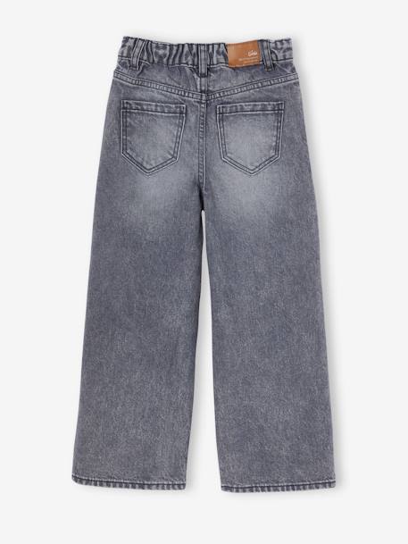 Wijde meisjesjeans blauw+denimgrijs+gebleekt denim+middenblauw+ongewassen denim+stone+zwart denim - vertbaudet enfant 