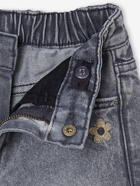 Wijde meisjesjeans blauw+denimgrijs+gebleekt denim+middenblauw+ongewassen denim+stone+zwart denim - vertbaudet enfant 