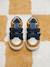 Leren sneakers met klittenband ecru+grijsblauw - vertbaudet enfant 