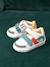 Leren geborstelde babysneakers ecru+marineblauw+veel wit - vertbaudet enfant 