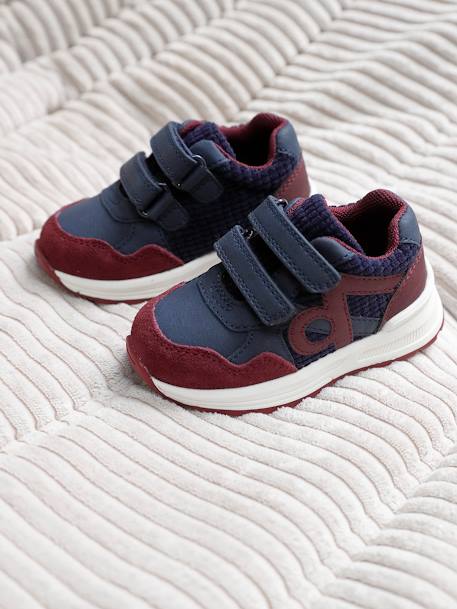 Sneakers met klittenband voor jongens marineblauw+veel blauw - vertbaudet enfant 