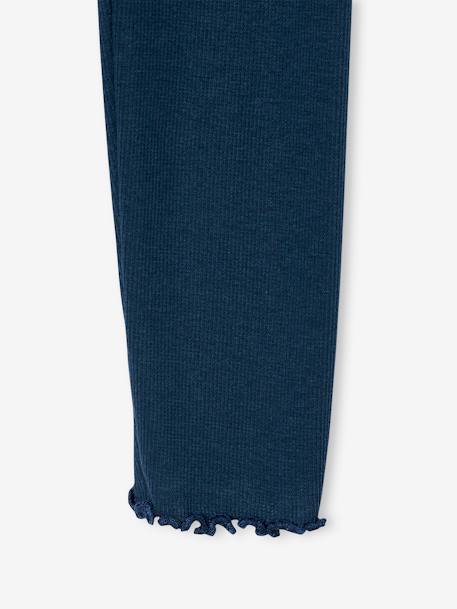 Jurk van fleece en legging van ribstof meisjes grijsblauw+rouge - vertbaudet enfant 