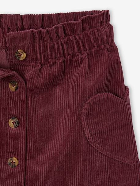 Fluwelen rok met zakjes hartjes antraciet+groenblauw+kameel+zachtpaars - vertbaudet enfant 