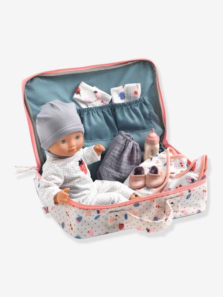 Koffer van Vanille, pop + accessoires DJECO blauw+rozen+wit - vertbaudet enfant 