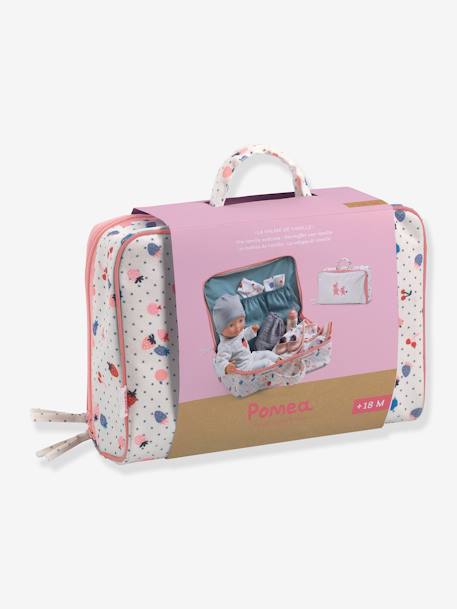 Koffer van Vanille, pop + accessoires DJECO blauw+rozen+wit - vertbaudet enfant 