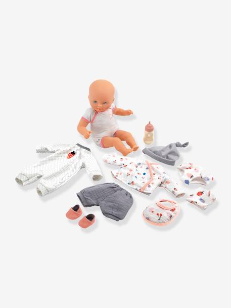 Koffer van Vanille, pop + accessoires DJECO blauw+rozen+wit - vertbaudet enfant 