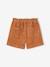 Fluwelen short met paperbag-vorm meisjes chocoladebruin+grijs+groenblauw+kameel+kaneel+zachtpaars - vertbaudet enfant 