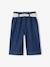 Wijde babyjeans met knoopriem ongewassen denim+stone - vertbaudet enfant 