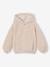 Meisjessweater met capuchon van sherpa ecru+roze (poederkleur) - vertbaudet enfant 