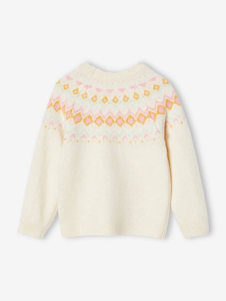 Jacquard meisjestrui ecru - vertbaudet enfant 