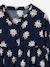 Jurk met all-over motief met knoopsluiting aan de voorkant indigoblauw+marineblauw+oudroze+saliegroen+vanille - vertbaudet enfant 