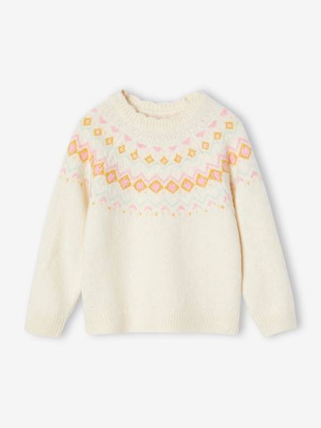 Jacquard meisjestrui ecru - vertbaudet enfant 