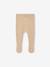 Tricot babybroekje met voetjes katoen/wol gemêleerd beige+wit - vertbaudet enfant 