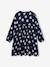 Jurk met all-over motief met knoopsluiting aan de voorkant indigoblauw+marineblauw+oudroze+saliegroen+vanille - vertbaudet enfant 