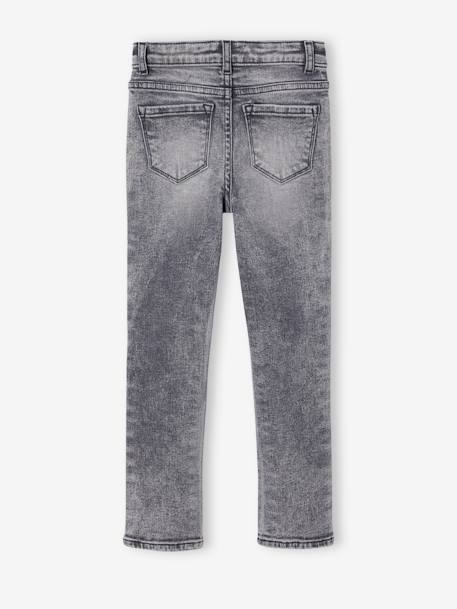 Slim meisjesjeans smal denimgrijs+donkerblauw+gebleekt denim+grijs+middenblauw - vertbaudet enfant 