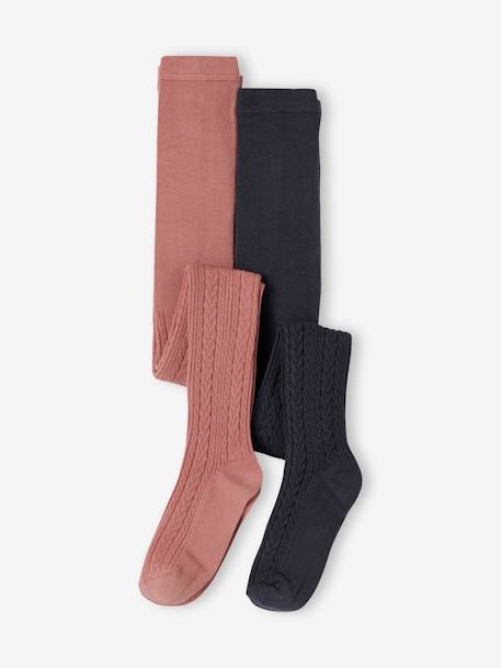 Set van 2 gebreide maillots voor meisjes aubergine+rouge - vertbaudet enfant 
