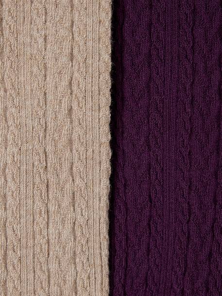 Set van 2 gebreide maillots voor meisjes aubergine+rouge - vertbaudet enfant 
