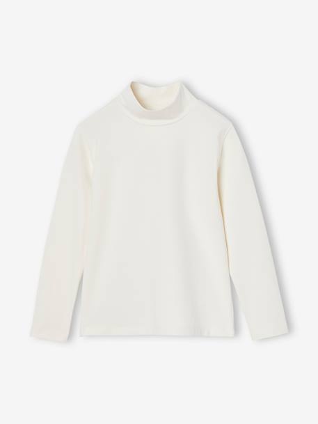 Set van 3 T-shirts BASICS met opstaande kraag voor meisjes rozenhout+zachtpaars - vertbaudet enfant 