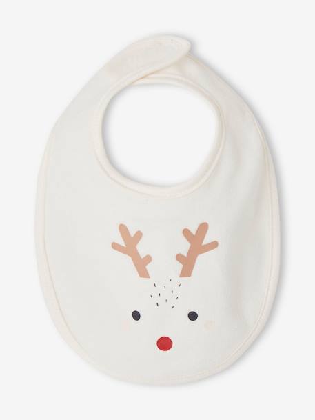Kerstset Rendier pyjama + slabbetje voor baby's pecannoot - vertbaudet enfant 