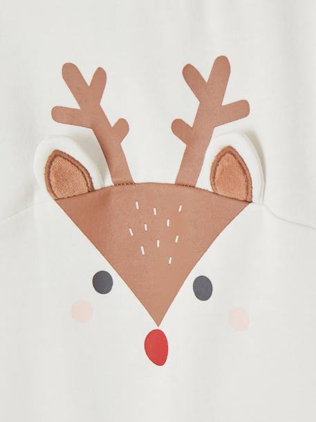Kerstset pyjama rendier + sokken voor baby's ecru - vertbaudet enfant 