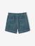 Fluwelen short met paperbag-vorm meisjes chocoladebruin+grijs+groenblauw+kameel+kaneel+zachtpaars - vertbaudet enfant 