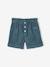 Fluwelen short met paperbag-vorm meisjes chocoladebruin+grijs+groenblauw+kameel+kaneel+zachtpaars - vertbaudet enfant 