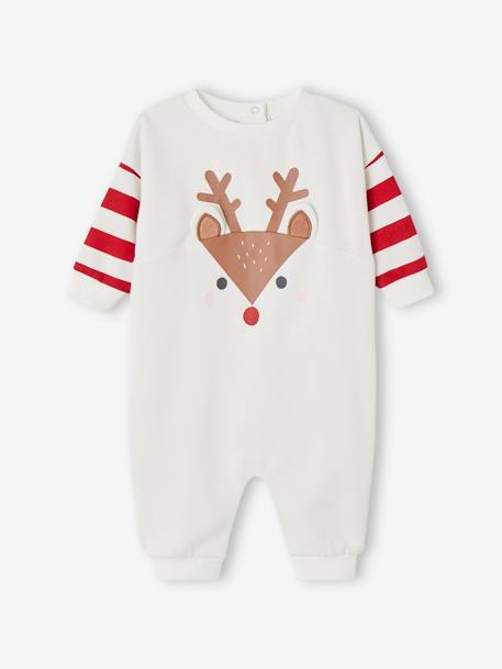 Kerstset pyjama rendier + sokken voor baby's ecru - vertbaudet enfant 