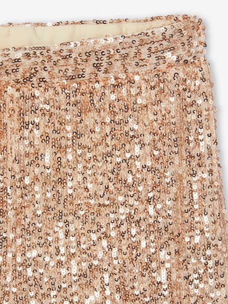 Wijde meisjesbroek met pailletten voor kerst goud - vertbaudet enfant 