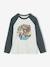 Oeko-Tex® grafisch jongens-T-shirt met raglanmouwen gemêleerd wit+kaki+korstmos+pecannoot - vertbaudet enfant 
