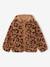 Vest met luipaardprint en capuchon van sherpa meisje bruin, bedrukt - vertbaudet enfant 