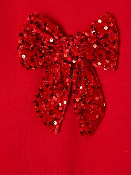 Kerstsweater voor meisjes met lovertjes antraciet+rood - vertbaudet enfant 