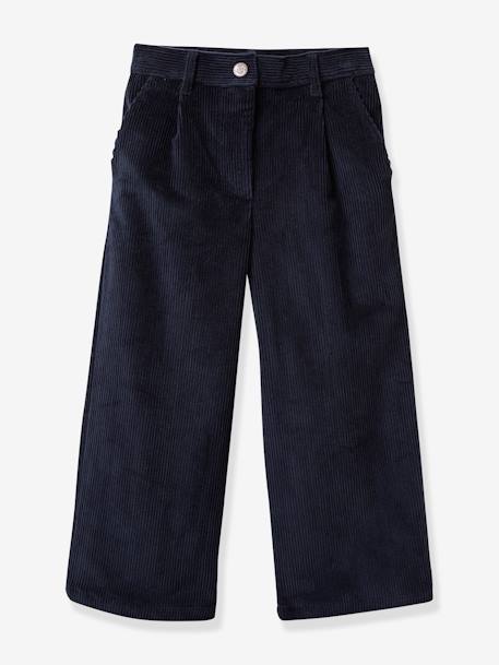 Wijde broek CYRILLUS beige+framboos+marineblauw - vertbaudet enfant 