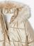 Donsjack met capuchon voor meisjes met fleece voering antraciet+goud+roze (poederkleur) - vertbaudet enfant 