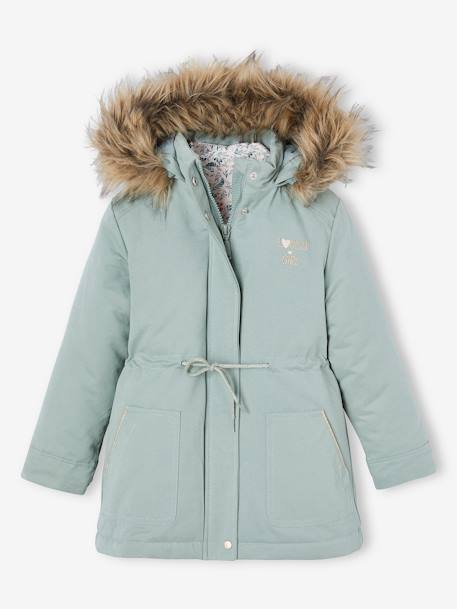 3-in-1 parka met capuchon meisje DARK GREEN+groengrijs+kaki+PURPLE DARK+salie+zwart - vertbaudet enfant 
